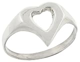 Sterling Silver Outline Heart Ring, 7/16 (12mm) wide
