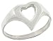 Sterling Silver Outline Heart Ring, 7/16