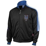 MLB New York Mets Therma Base Track Jacket (Large, Black/Blue)