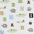 Circo&reg; Crib Fitted Sheet- Green ABC's/Animals