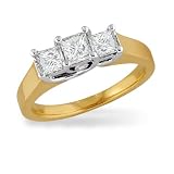 1 ct dtw three-stone ring, princess cut