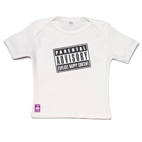 DribbleFactory Parental Advisory White T-Shirt (6 Months)
