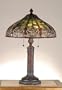 Meyda Tiffany 77763 Table Lamp, Verdi Washed Mahogany Bronze Finish with Burgundy