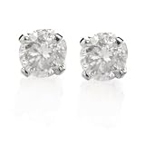 14k White Gold, Round, Diamond Stud Earrings (1/3 cttw, K-L Color, I3 Clarity)