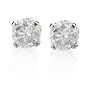 14k White Gold, Round, Diamond Stud Earrings (1/3 cttw, K-L Color, I3 Clarity)