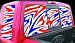 Exterior Mounted Solid Vinyl Visorscapes - Tribal Art-Red, White 'N Blue 66 x 12