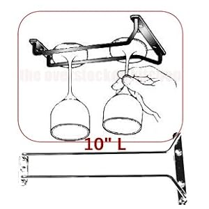 10 CHROME WINE GLASS STEMWARE RACK UNDER CABINET by Update International