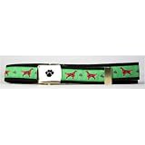 Irish Setter Breed Belt Green - Adjusts to 44 inches