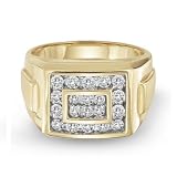 Men's Diamond Cluster Ring 1ctw