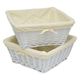 Burlington Baby Large White Willow Basket Set with Liner, Yellow