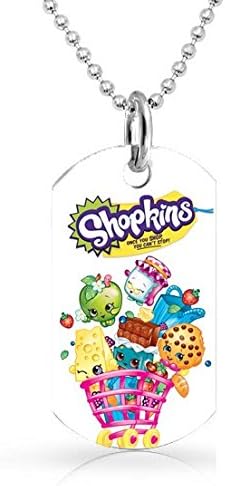 Shopkins White Shopping Gear Kooky Cookie Dog Tag with 30 inch Ball Chain Included.