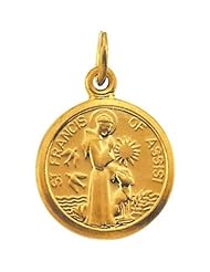 10.15x12mm St. Francis of Assisi Medal in 14k Yellow Gold