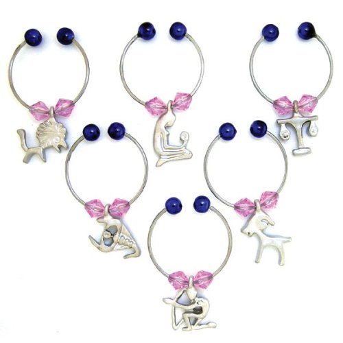 Astrology Wine Glass Charms - July to December