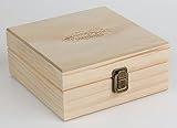 Plant Therapy Wooden Essential Oil Box with Generic Modern Logo- Holds 25 Bottles Size 5-15 mL