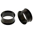 Black Titanium Double Flare Plug with Lip, 20MM. Sold as a Pair