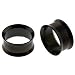 Black Titanium Double Flare Plug with Lip, 3/4" (19MM). Sold as a Pair