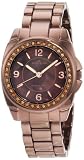AK Anne Klein Women's 10/9893BMBN Swarovski Crystal Accented Brown Ion-Plated Bracelet Watch