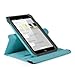 GMYLE(R) Aqua Blue 360 Degree Rotating PU Leather Folio Stand Case Cover for Nook HD 7 inches Barnes & Noble e-Book Reader Tablet (Multi Angle- Vertical/Horizontal and Wake up Sleep Function)