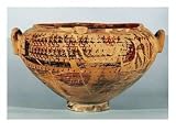 Geometric Vase Depicting Greek Warship. 8th Century BC Art Giclee Poster Print, 24x18