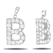 Jewelco London's Exclusive Sterling Silver 3-Dimentional Initial Pendant, Letter B