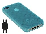 Blue Circle Design TPU Silicone Crystal Skin Case for Apple iPhone 4 4th Generation with Shoe Silicone Pouch for Nike+ iPod Sensor, AT&T