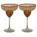 ArtisanStreet's Basketball Margarita Glasses. Set of 2 Hand Painted Margarita Cocktail Glasses. Unusual Set Features Basketball Complete with Net and Rim. Made to Order. Signed by Artisan.
