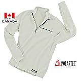 TAIGA Men's Polartec Microfleece Long-sleeved Zip Shirt, Light Grey, MADE IN CANADA