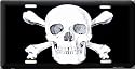 Skull and Crossbones License Plate Black and White 6 inch x 12 inch