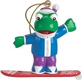 Webkinz Figurine - Holiday Ornament - MAJOR AIR SNOWBOARDING FROG