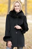 Women's Juliette Cashmere-Blend Coat Fur Trim