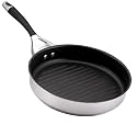 Circulon Steel Elite Stainless Steel Round Grill Pan, 26 cm