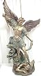 HUGE 4' St. Michael The Archangel Cold Cast Bronzed Statue Saint