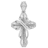 14K White Gold Mens Diamond Cross Pendant 5.05 Ctw