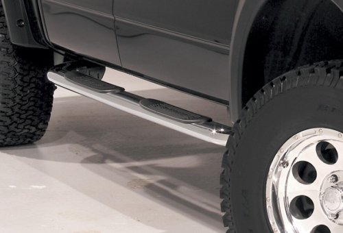 DeeZee Cab Length 3 Side Step Nerf Bars Polished Stainless Steel Jeep Wrangler 2007 to 2008 Unlimited (4DR)