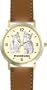 Tabby Kittens (SC) CAT - WATCHBUDDY� DESIGNER DELUXE TWO-TONE THEME WATCH - Arabic Numbers-SAND & SOIL STYLE - Pale Yellow Dial with Brown Leather Strap-Size-Large ( Men's Size or Jumbo Women's Size )
