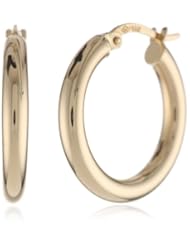 18k Gold 3mm 0.75" Click-Top Round Hoop Earrings