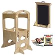Little Partners LP00401ESLC Natural Learning Tower With Matching Art Easel and Chalk