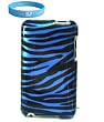 Blue Zebra Snap On Case for iPod Touch 2nd and 3rd generation (8GB 16GB 32GB) + Wristband