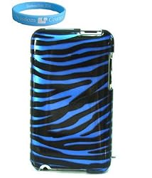 Blue Zebra Snap On Case for iPod Touch 2nd and 3rd generation (8GB 16GB 32GB) + Wristband