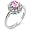 Engagement Ring in Sterling Silver w/ Pink CZ - size 6