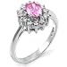 Engagement Ring in Sterling Silver w/ Pink CZ - size 5