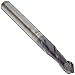 Melin Tool AMG-DP Solid Carbide Drill Point End Mill, AlTiN Coated, Single Cut, 2 Flutes, Center Cutting