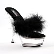 6 Inch Sexy Lingerie Shoes High Heel Mid Platform Shoe With Red Fur / Clear