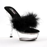 6 Inch Sexy Lingerie Shoes High Heel Mid Platform Shoe With Fur / Clear