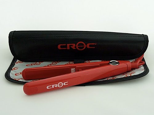 Turboion Baby Croc Professional Dual Voltage Mini Travel Flat Iron, Red, 5/8 Inch