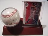Ian Kinsler Texas Rangers Signed Autographed Baseball & Wood Case Plus Card COA for the Autograph & Proof