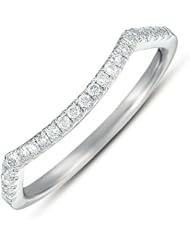 14K White Gold 0.13cttw Round Diamond Ring Band
