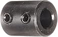 Climax Part RC-037 Mild Steel, Black Oxide Plating Rigid Coupling, 3/8 inch bore, 3/4 inch OD, 1 inch length, 1/4-20 x 3/16 Set Screw