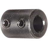 Climax Part RC-037 Mild Steel, Black Oxide Plating Rigid Coupling, 3/8 inch bore, 3/4 inch OD, 1 inch length, 1/4-20 x 3/16 Set Screw