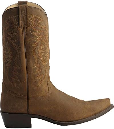 Red Ranch Men's Distressed Mignon Cowboy Boot Snip Toe Brown 11.5 D(M) US